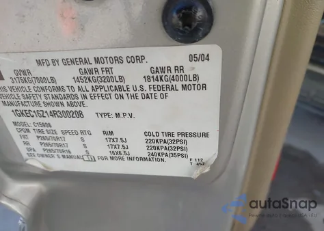 2004 GMC Yukon Xl 1500 Slt from USA, damaged, VIN 1GKEC16Z14R300208